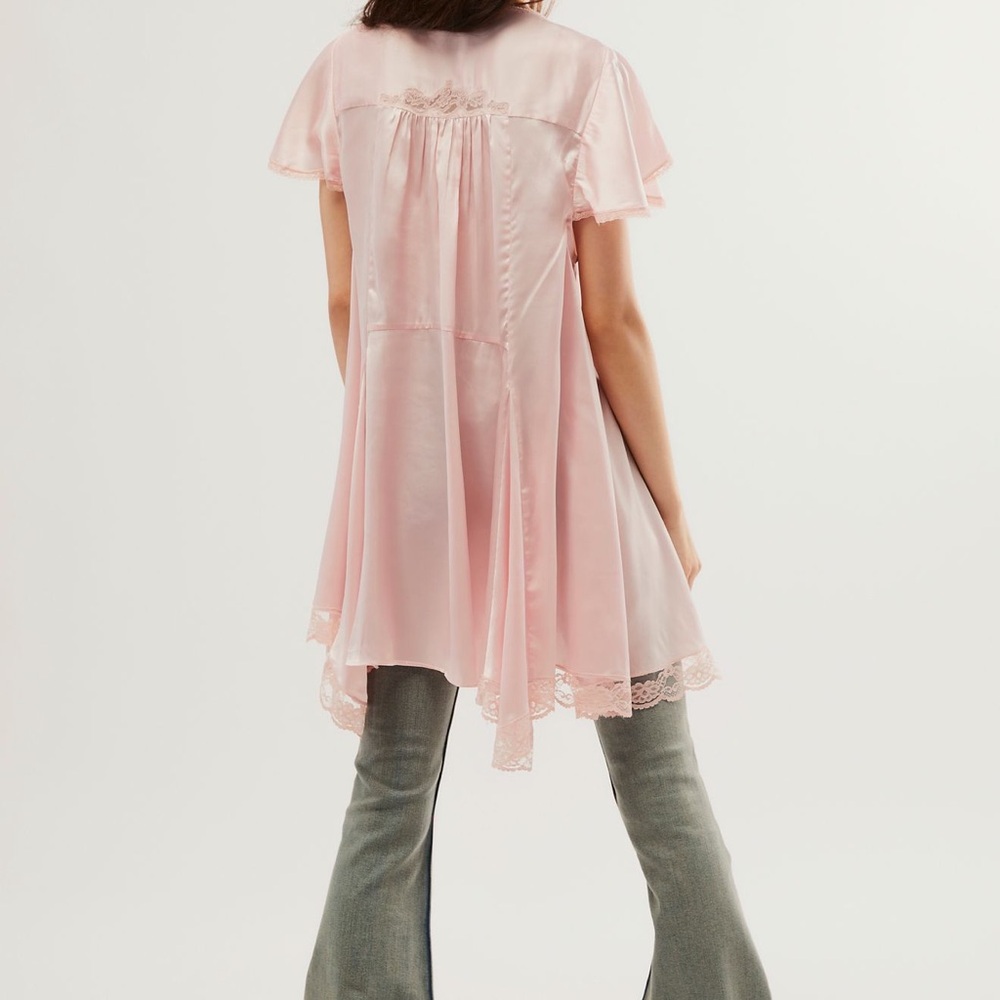 NWOT Free People Wildest Rose Tunic Top Dress size large PINK - Picture 4 of 12